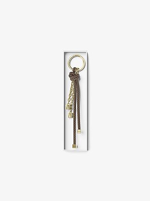 Gold-Tone and Speckled Cord Bag Charm