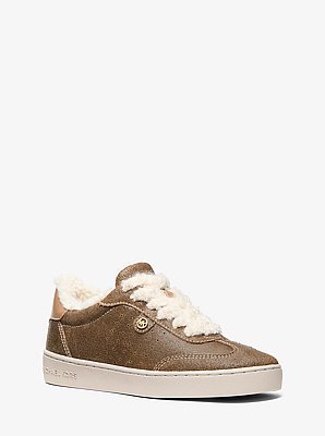 Scotty Distressed Leather and Sherpa Sneaker