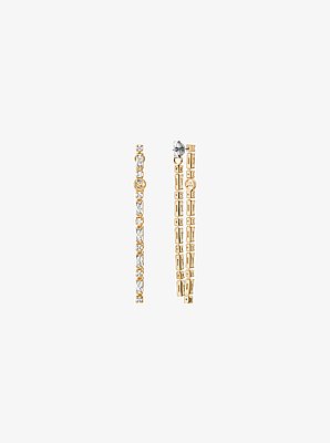 Pav&eacute; Baguette Drop Earrings