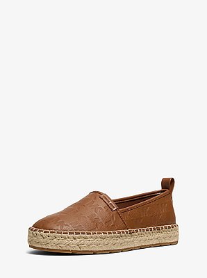 Elias Logo Embossed Leather Espadrille