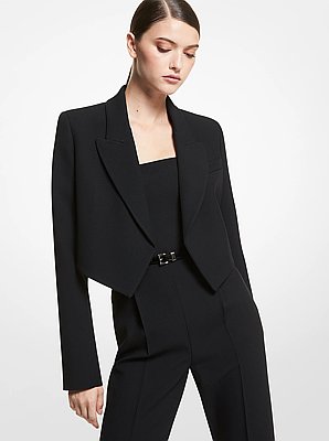 Chaqueta bolero de crep&eacute; sabl&eacute; doble
