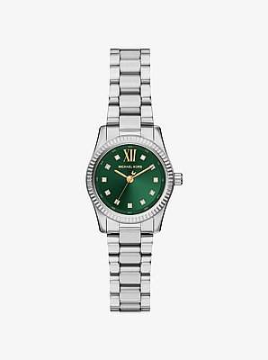 Petite Lexington Pav&eacute; Silver-Tone Watch