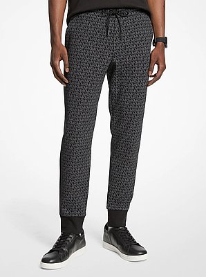Signature Logo Print Cotton Blend Joggers