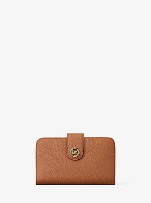 MK Pop Charm Medium Pebbled Leather Wallet
