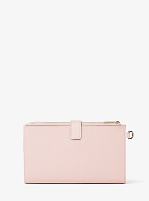 Jet Set Large Leather Smartphone Wristlet Wallet