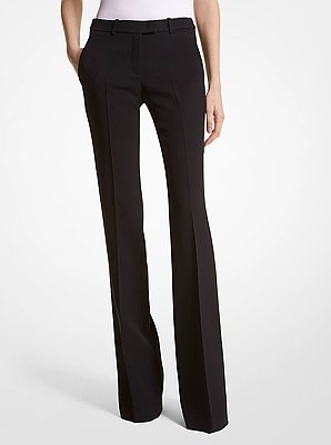 Haylee Double Crepe Sabl&eacute; Flared Trousers