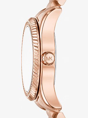 Mini Lexington Pav&eacute; Rose Gold-Tone Watch