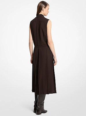 Silk Georgette Scarf Neck Tunic Shirtdress
