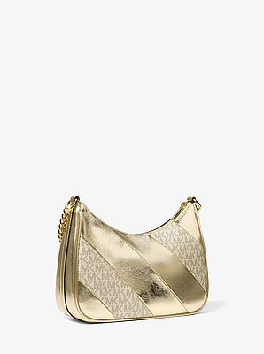 Bandolera Jet Set Travel grande metalizada convertible con logotipo exclusivo