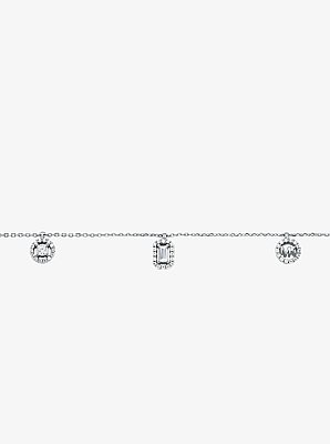 Collar con colgantes mixtos con incrustaciones en plata de ley chapado en metal precioso