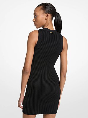 Vestido em mistura de viscose canelado