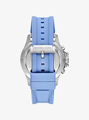 Reloj Everest oversize en tono plateado con correa de silicona