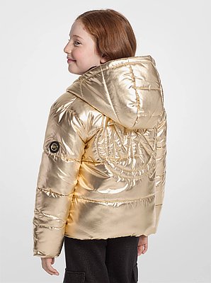 Quilted Metallic Puffer Jacket