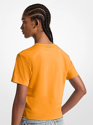 Camiseta de algod&oacute;n org&aacute;nico adornada con logotipo