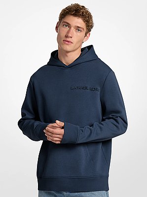 Embossed Logo Cotton Blend Hoodie
