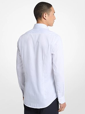 Slim-Fit Herringbone Striped Cotton Shirt