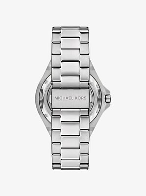 Oversized Lennox Pav&eacute; Silver-Tone Watch