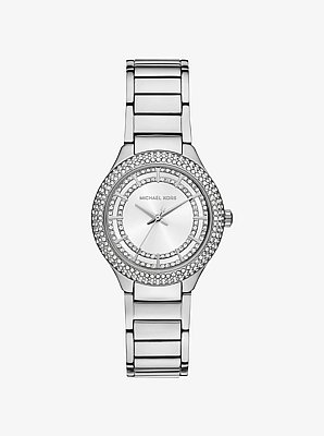 Mini montre Sylvia argent&eacute;e avec pierres pav&eacute;es