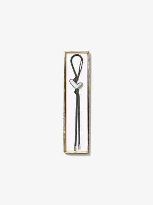 Initial Silver-Tone and Speckled Cord Bag Charm