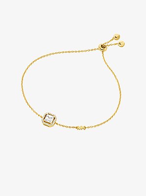 Bracelet coulissant en argent sterling &agrave; placage en m&eacute;tal pr&eacute;cieux et &agrave; pav&eacute;