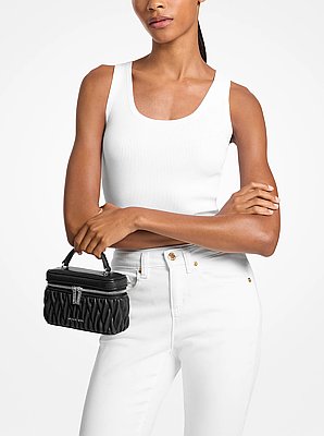 Vivi Small Matelass&eacute; Burnished Vanity Crossbody Bag