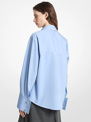 Frayed Cotton Poplin French Cuff Shirt