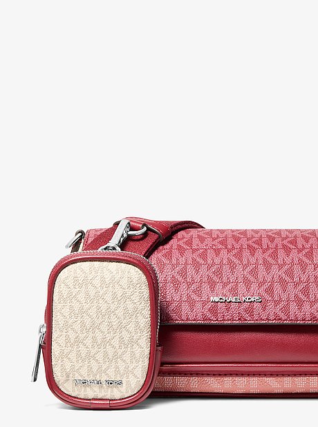 Jet Set Travel Small Color-Block Signature Logo Crossbody Bag With Pouch