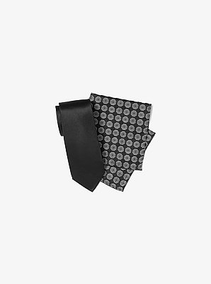 Silk Tie and Printed Pocket Square Gift Set