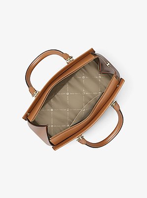 Marilyn Medium Saffiano Leather Satchel in LUGGAGE | Michael Kors image number 1