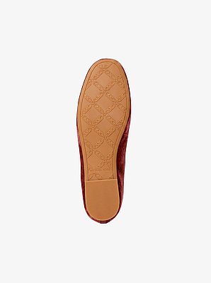 Savannah Logo Debossed Velvet Ballet Flat
