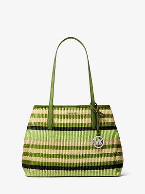 Avalon Medium Striped Woven Tote Bag