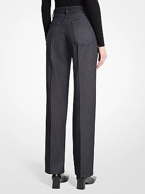 Wool Cotton Twill Stovepipe Trouser Jean