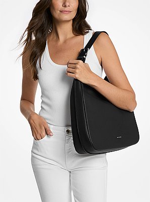 Nolita Large Pebbled Leather Hobo Shoulder Bag