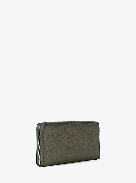 Cartera Continental grande de piel granulada