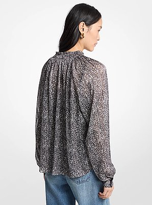Metallic Printed Georgette Blouse