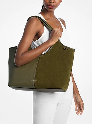 Bolso tote Henry grande de piel y gamuza