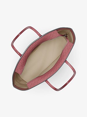 Quinn Large Signature Logo and Leather Tote Bag