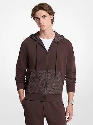 Cotton Blend Zip-Up Hoodie