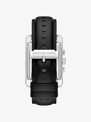 Montre Monroe en cuir de ton argent