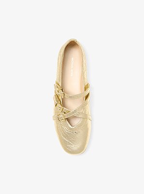 Indy Flex Crackled Metallic Leather Ballet Flat