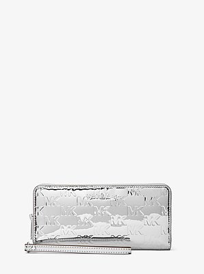 Jet Set Large Patent Logo Debossed Continental Wallet