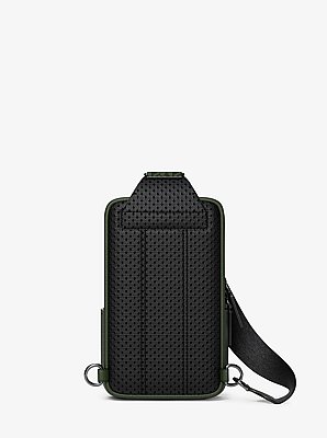 Sac &agrave; une bretelle avec pochette Cooper de taille moyenne en cuir grain&eacute; et &agrave; logo Signature