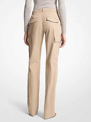 Pantal&oacute;n cargo de gabardina de algod&oacute;n prensado
