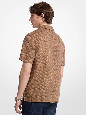 Signature Logo Linen Camp Shirt