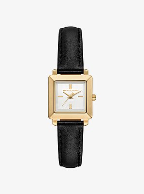 Mini Gwynn Gold-Tone and Leather Watch