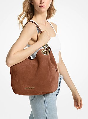Bolso de hombro Lillie grande de ante