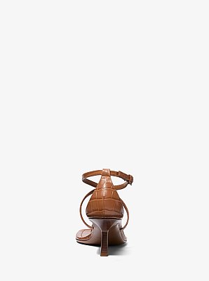 Anna Crocodile Embossed Leather Sandal