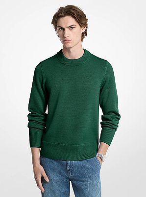 Su&eacute;ter de lana con cuello redondo y dise&ntilde;o acanalado