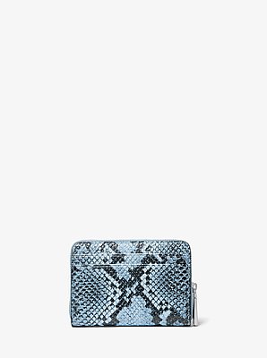 Jet Set Small Snake Embossed Leather Wallet