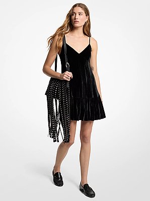 Crushed Velvet Mini Slip Dress